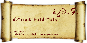 Érsek Felícia névjegykártya